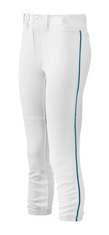 Youth Girl's Belted Piped Softball Pant