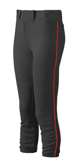 Youth Girl's Belted Piped Softball Pant