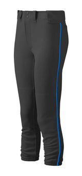 Youth Girl's Belted Piped Softball Pant