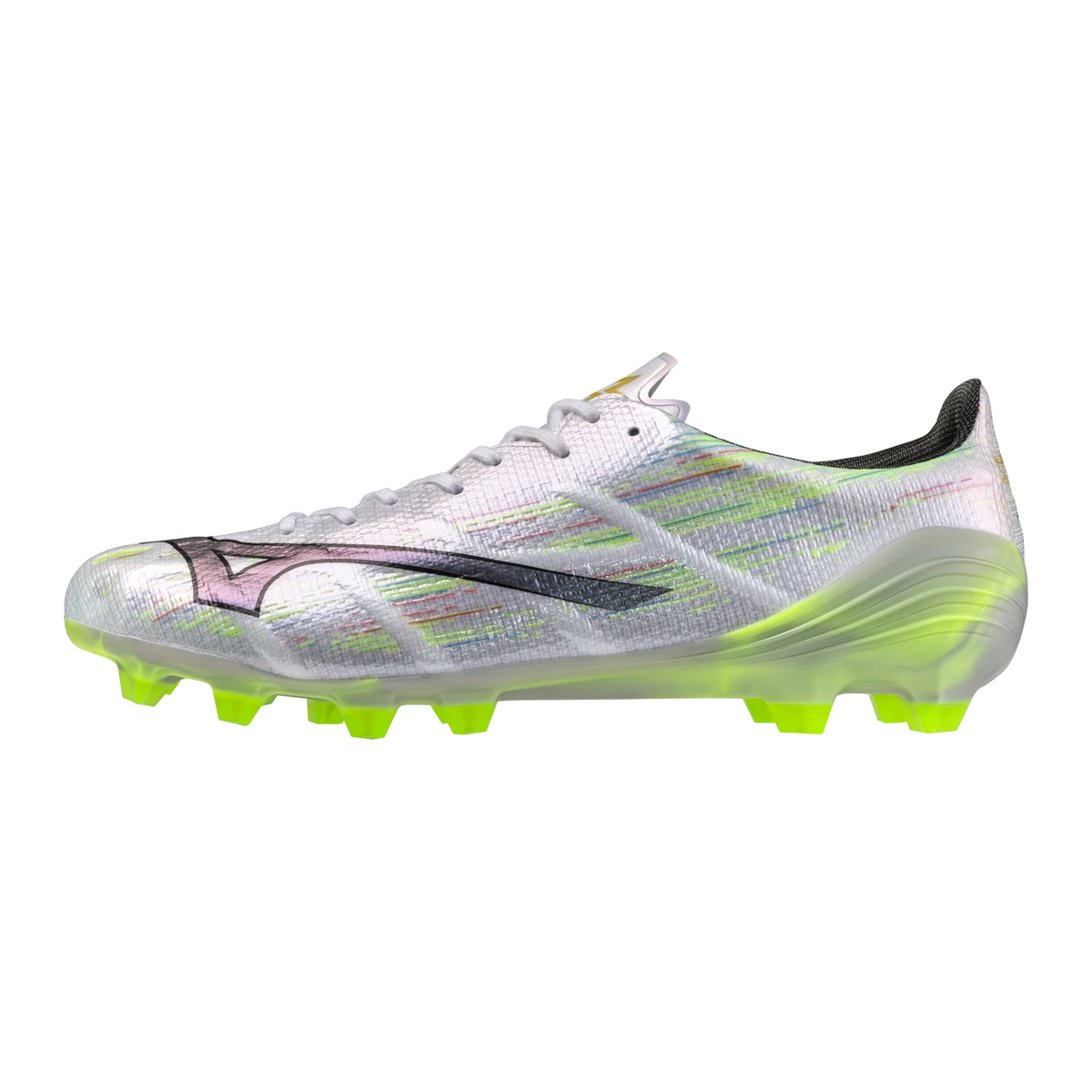 Mizuno Alpha II Elite FG Firm Ground Soccer Cleat, White/Neon Green