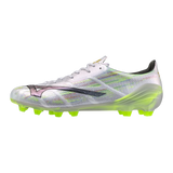 Mizuno Alpha II Elite FG Firm Ground Soccer Cleat, White/Neon Green